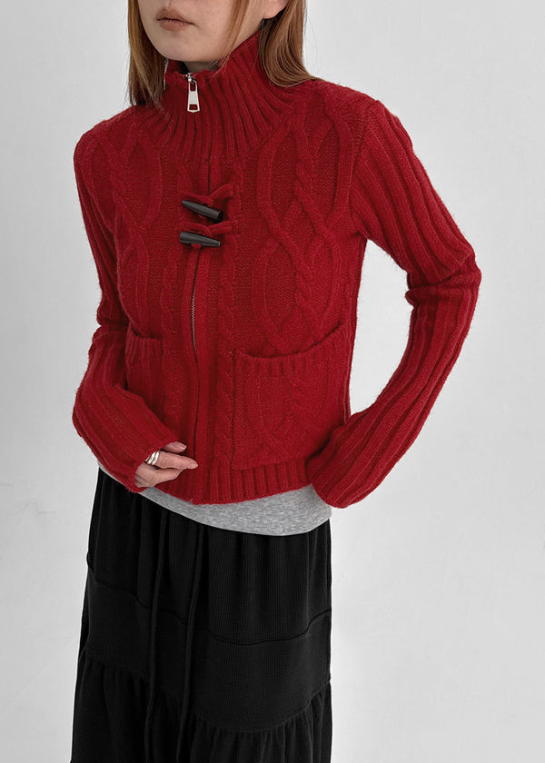 Hendem Duffle Cable Knit Zip-up
