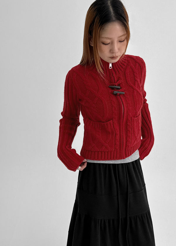 Hendem Duffle Cable Knit Zip-up