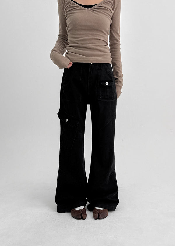 Tatum Pocket Bootcut Cotton Pants