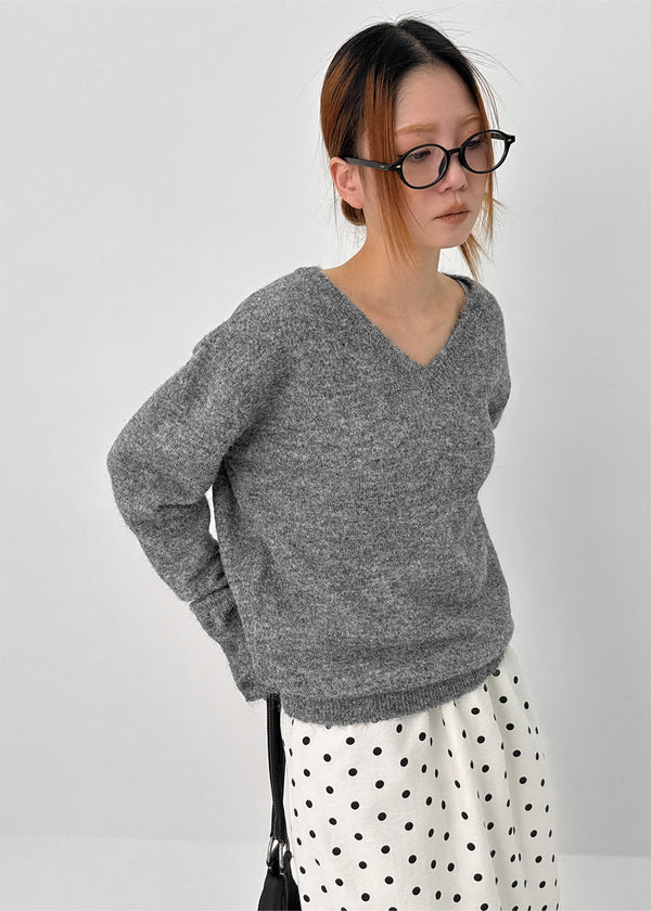 Rohendi V-neck Button Wool Knit