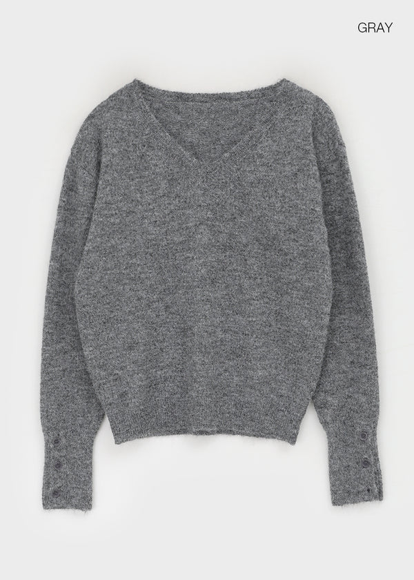 Rohendi V-neck Button Wool Knit