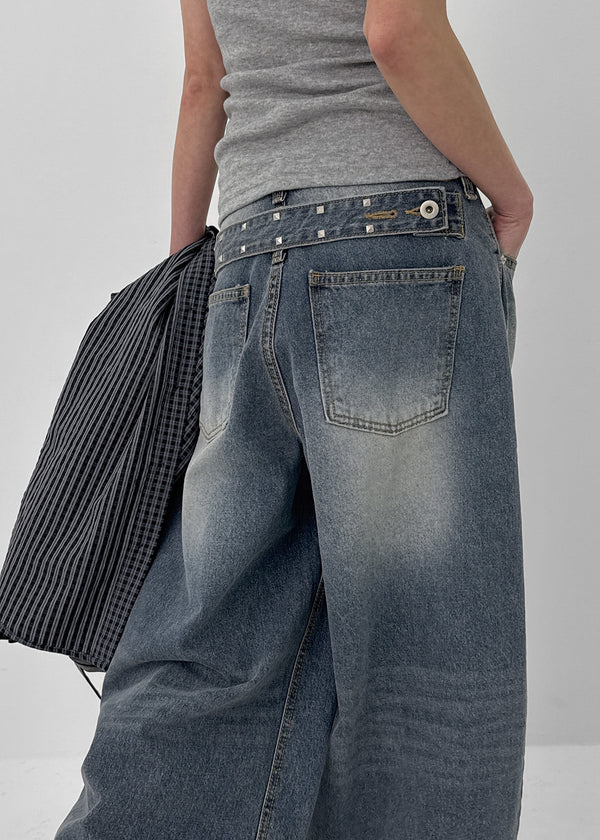 Hatoro Studded Bijo Wide Denim Pants