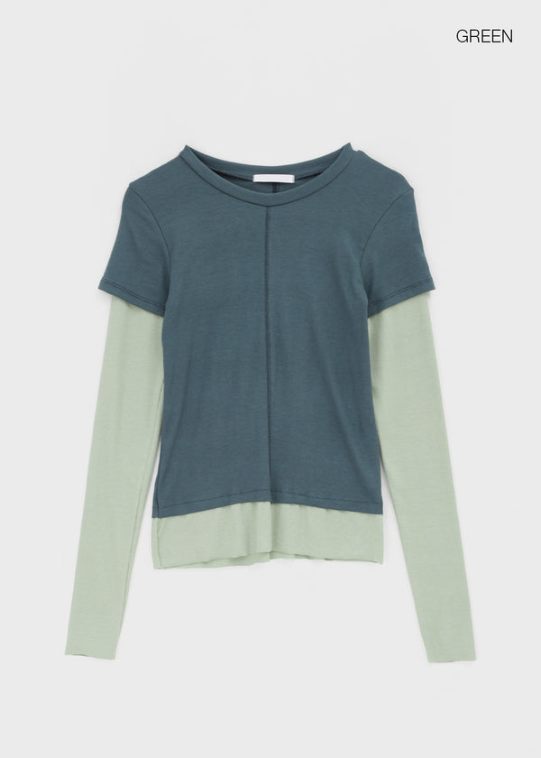 Teti Short-sleeved Layered Long-sleeved T-shirt