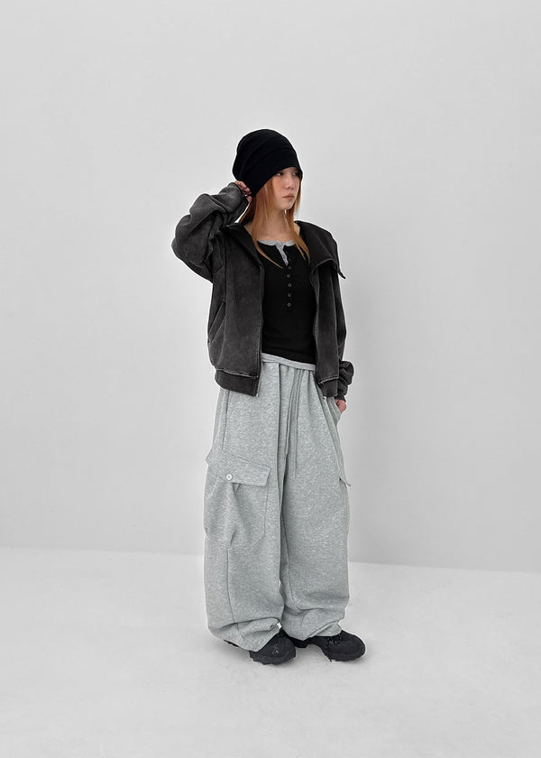 (UNISEX) Rotun Cargo Wide Banding Pants