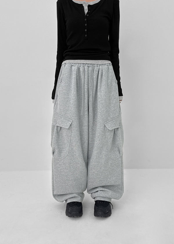 (UNISEX) Rotun Cargo Wide Banding Pants