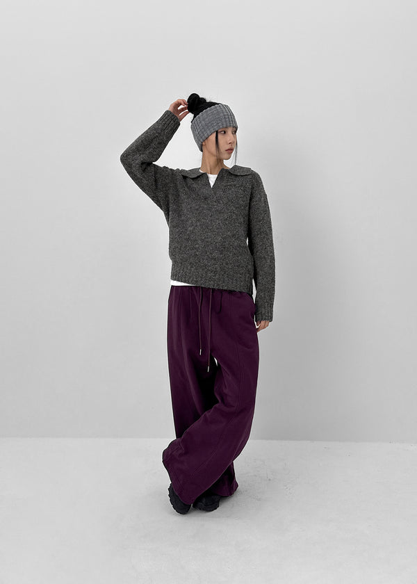 Yelper Wool Open Collar Knit