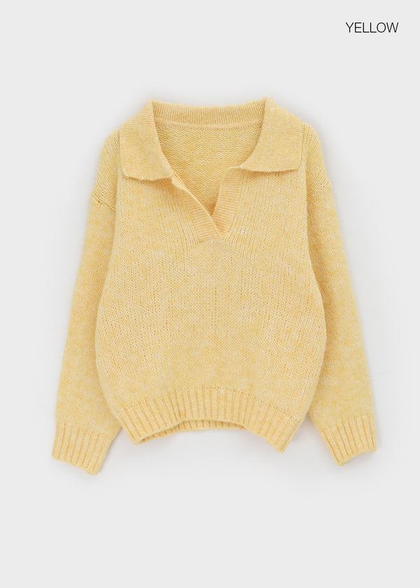 Yelper Wool Open Collar Knit