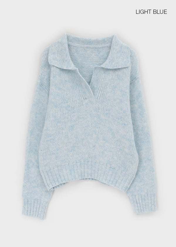Yelper Wool Open Collar Knit