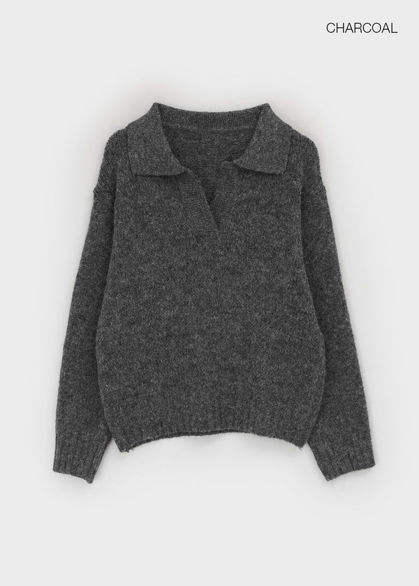 Yelper Wool Open Collar Knit