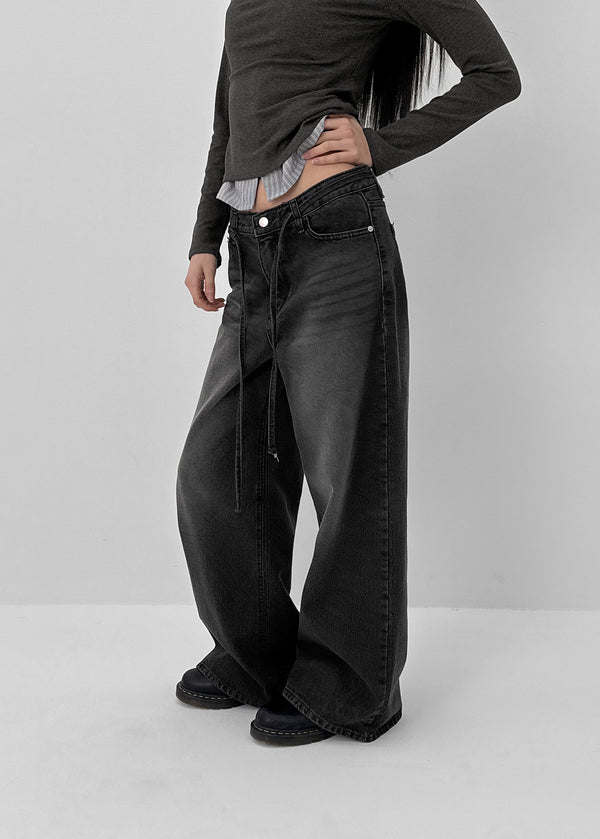 Cloud Strap Wide Denim Pants