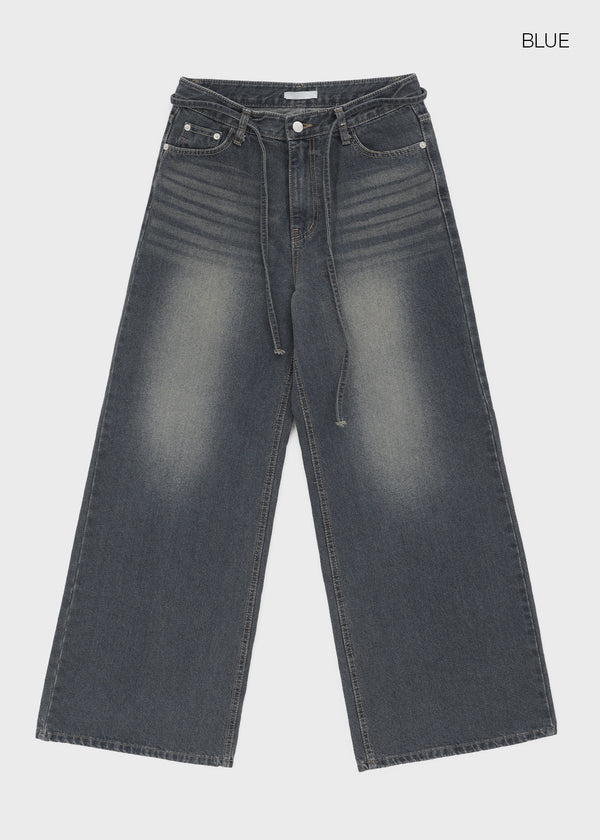 Cloud Strap Wide Denim Pants