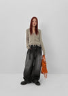Funnuff Belt Balloon Wide Denim Pants