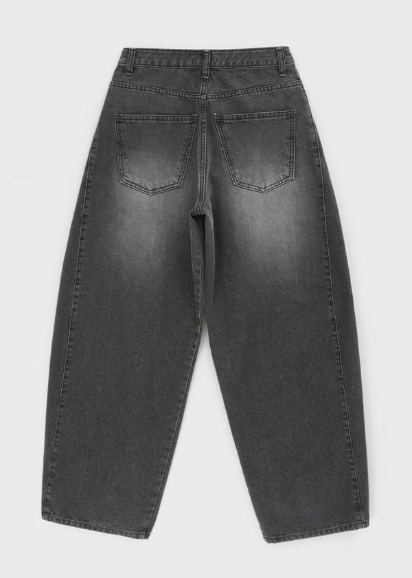 Funnuff Belt Balloon Wide Denim Pants