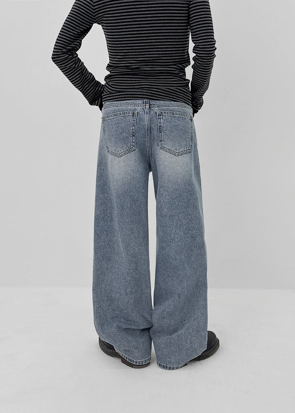 Shinrect Washed Straight Denim Pants