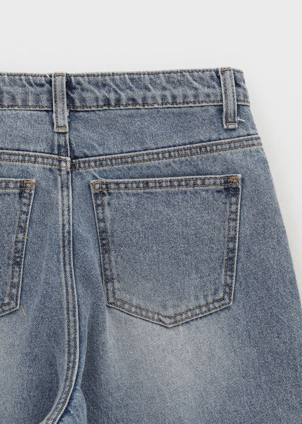 Shinrect Washed Straight Denim Pants