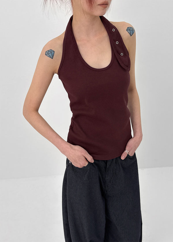 Roari Eyelet Halter Sleeveless