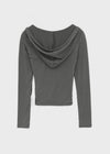 Rekira Hooded Wrap Long Sleeve T-shirt