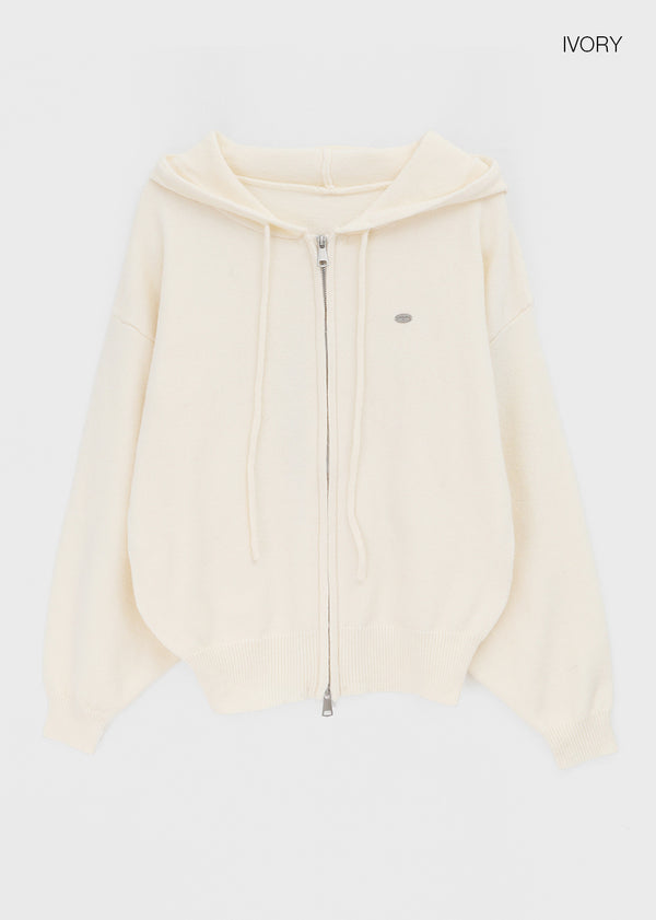 Hazel Two-way Knit Hooded Zip-up