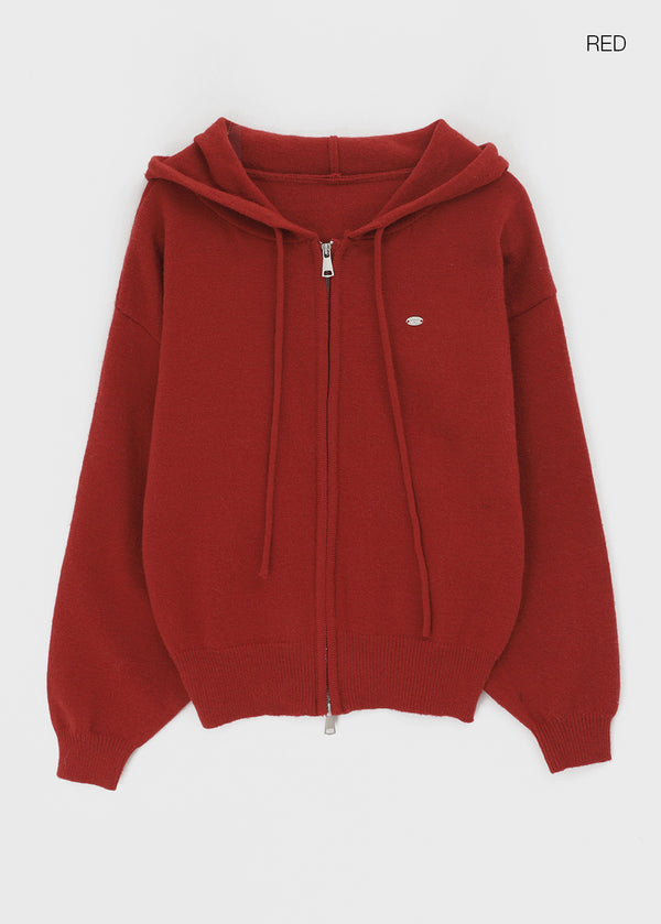 Hazel Two-way Knit Hooded Zip-up
