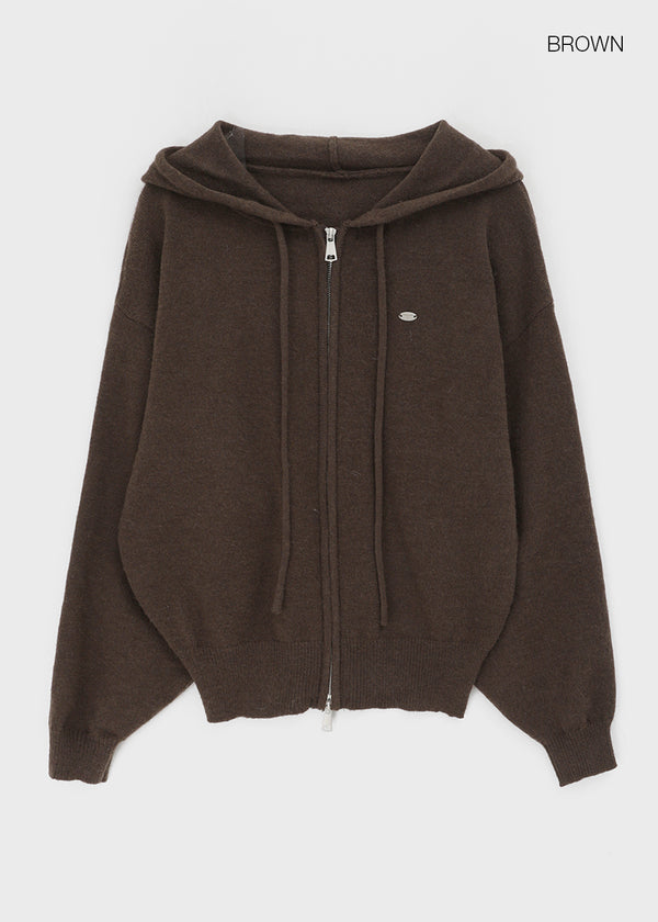 Hazel Two-way Knit Hooded Zip-up