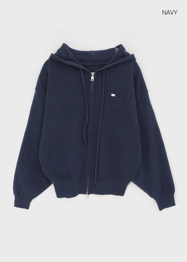 Hazel Two-way Knit Hooded Zip-up