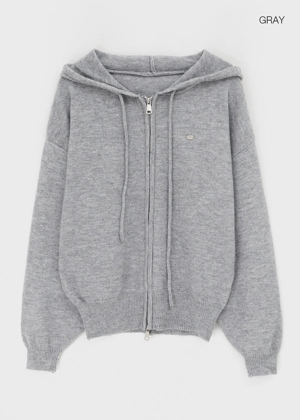 Hazel Two-way Knit Hooded Zip-up
