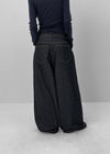 Deringt Non-fade Raw Balloon Denim Pants