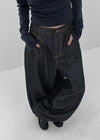 Deringt Non-fade Raw Balloon Denim Pants