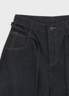 Deringt Non-fade Raw Balloon Denim Pants