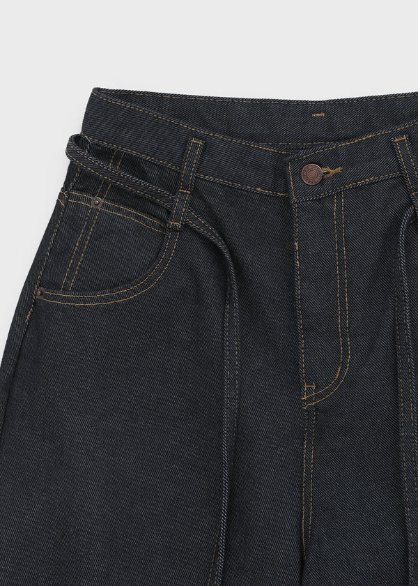 Deringt Non-fade Raw Balloon Denim Pants