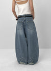 Hitni Studded Damage Balloon Denim Pants