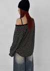 Gati Stripe Boat Neck Long Sleeve T-shirt