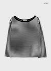 Gati Stripe Boat Neck Long Sleeve T-shirt