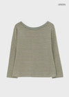 Gati Stripe Boat Neck Long Sleeve T-shirt