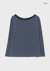 Gati Stripe Boat Neck Long Sleeve T-shirt