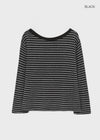 Gati Stripe Boat Neck Long Sleeve T-shirt