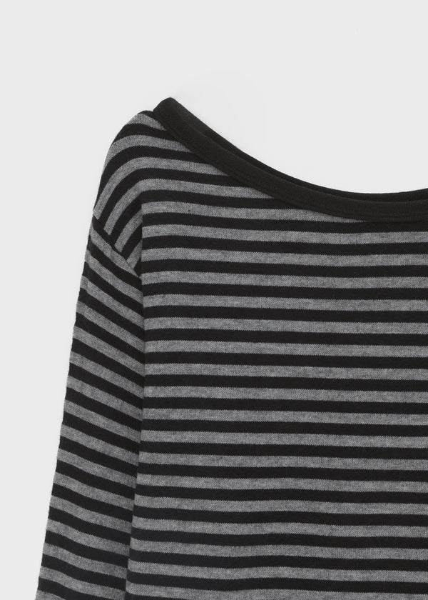 Gati Stripe Boat Neck Long Sleeve T-shirt