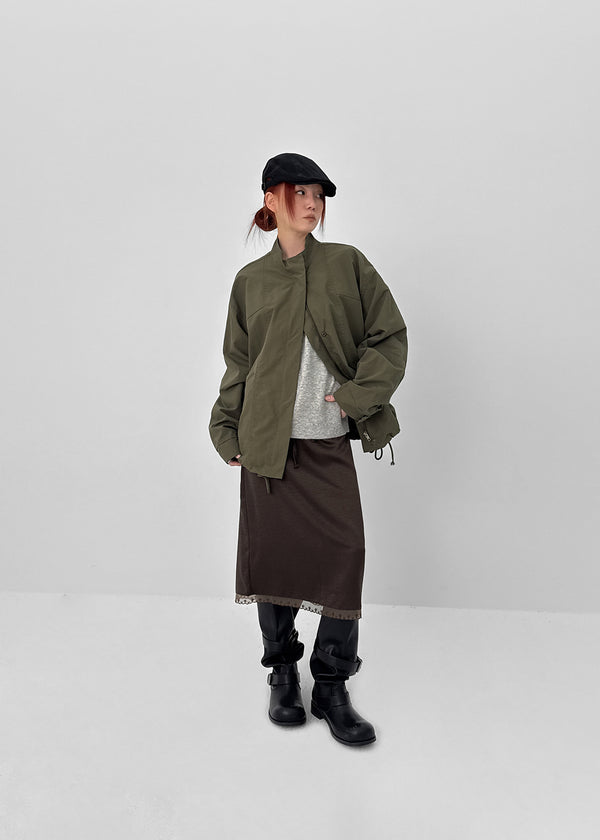 Shoulde High-neck Bomber Jacket