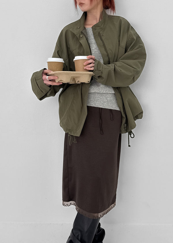 Shoulde High-neck Bomber Jacket