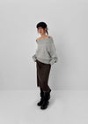 Rodedi Off-shoulder Knit (30% Wool)
