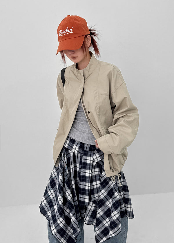 Shoulde High-neck Bomber Jacket