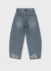 Hitni Studded Damage Balloon Denim Pants