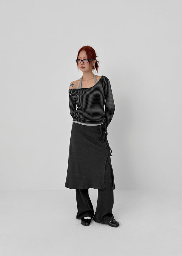 Toto Snap Button Stripe Long Sleeve T-shirt