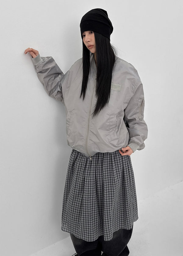 (UNISEX) Vinal Quilted Two-way Flight Jacket