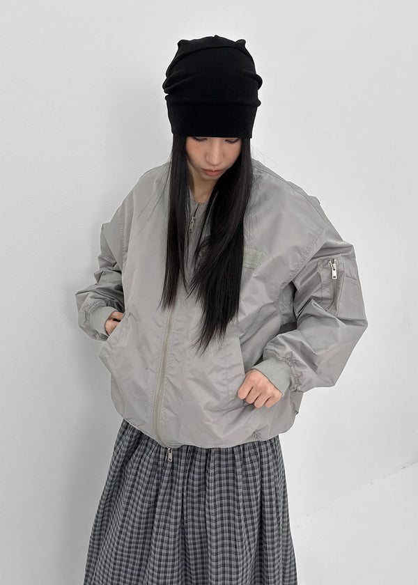 (UNISEX) Vinal Quilted Two-way Flight Jacket