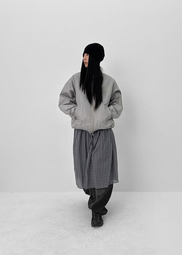 (UNISEX) Vinal Quilted Two-way Flight Jacket