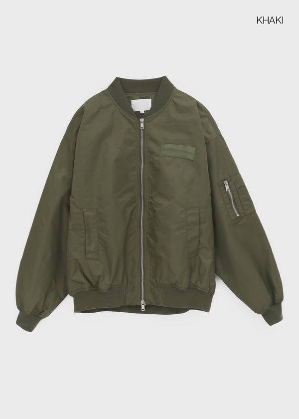 (UNISEX) Vinal Quilted Two-way Flight Jacket