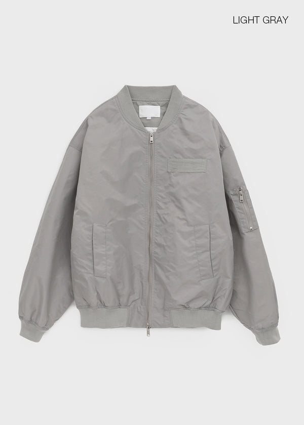 (UNISEX) Vinal Quilted Two-way Flight Jacket