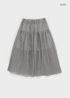 Nerdty Check Flare Long Skirt