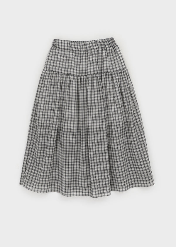 Nerdty Check Flare Long Skirt
